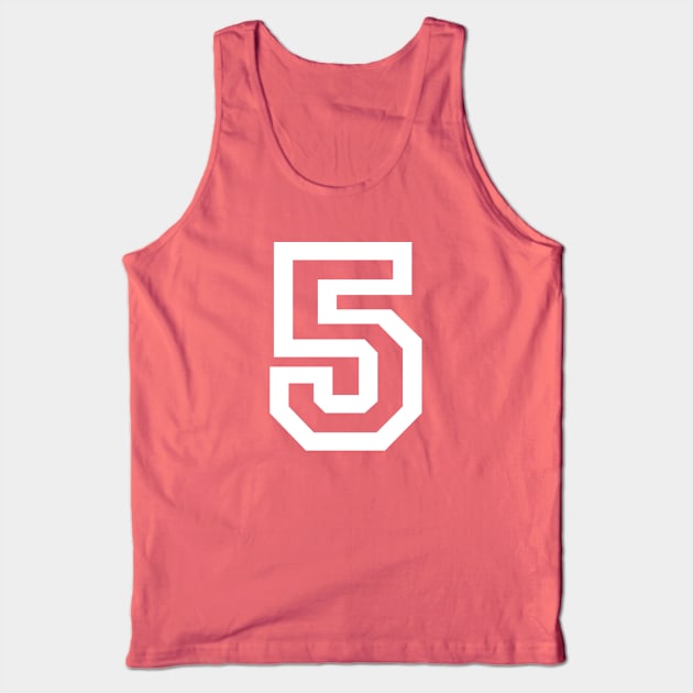 Sports Shirt #5 (white letter) Tank Top by One Stop Sports